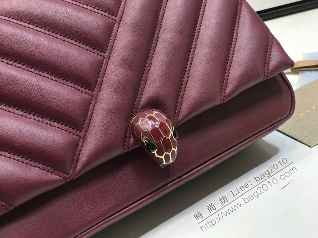Bvlgari女包 寶格麗大號新款 幾何形狀鏈條斜挎包 Serpenti Cabocho蛇頭斜挎包 B287986  fyd1533